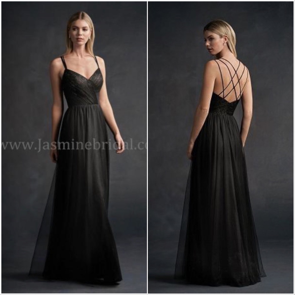 Black lace bodice and tulle skirt